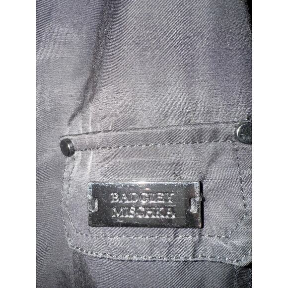 Belle Badgley Mischka Women's Medium Parka Jacket Black Leopard Faux Fur Hood - Picture 4 of 16